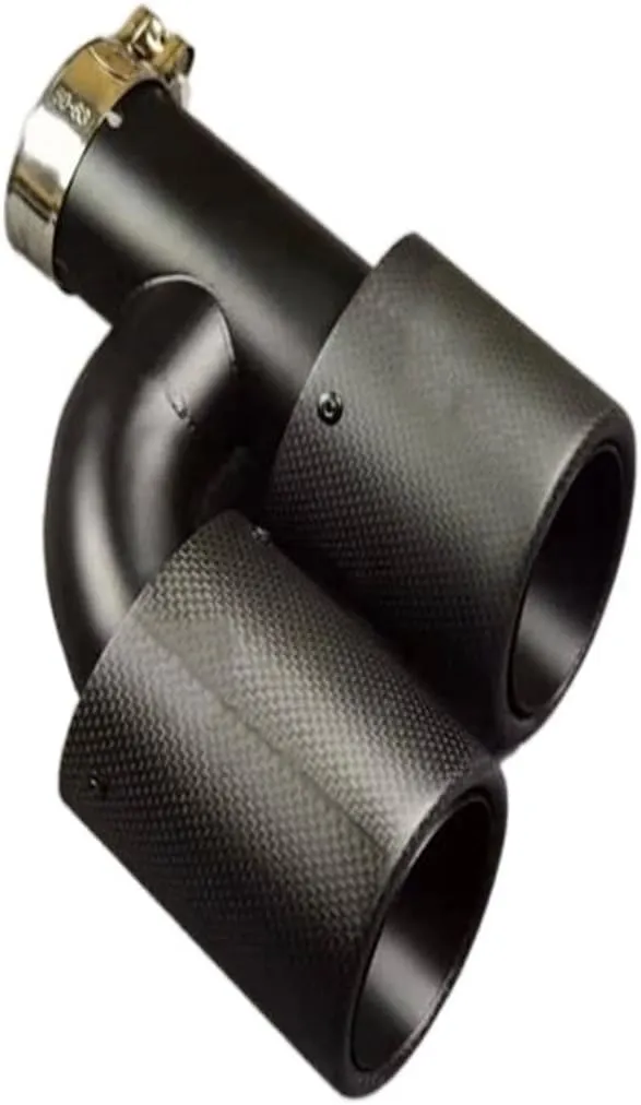 1 Pair H Model Dual Outlet For Akrapovic Exhaust Top Carbon Fiber 304 Stainless Steel Muffler Tip Nozzles TailTop Tail Throat(IN 54 OUT 76MM)