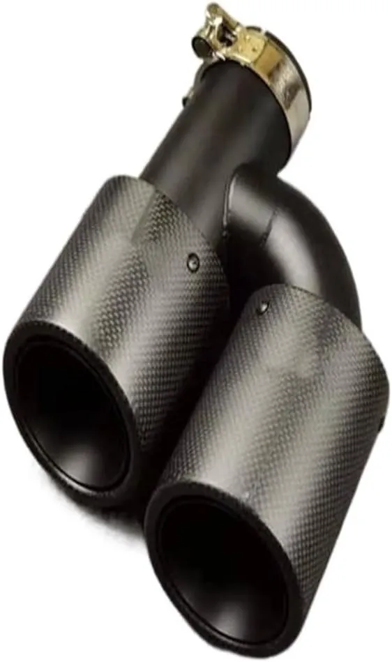 1 Pair H Model Dual Outlet For Akrapovic Exhaust Top Carbon Fiber 304 Stainless Steel Muffler Tip Nozzles TailTop Tail Throat(IN 54 OUT 76MM)