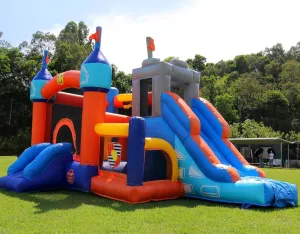 16x12FT Commercial Grade Bounce House Castle Inflatable, (Heavy Duty PVC), (1100w Blower)- 2 Slide, Ball Pit, Basketball Hoop, Obstacle - Bouncy House for Big Kid 5-12, Outdoor Party Toy Pool Backyard