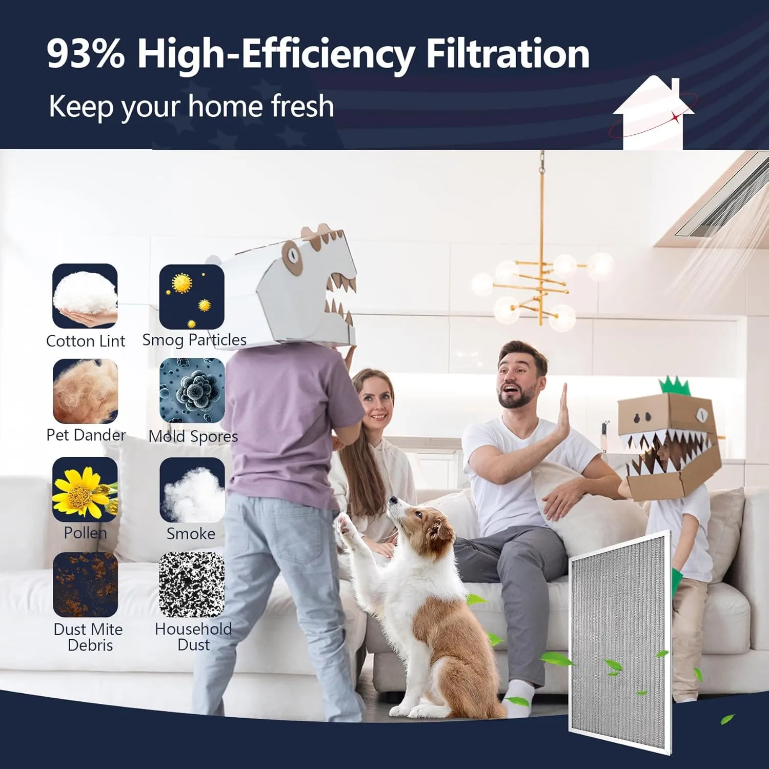 16x25x5 Reusable Electrostatic Air Filter, MERV 8 Lifetime Aluminum AC/HVAC Furnace Filter, Honeywell FC100A1029, Lennox X6670, Carrier, Bryant Increases Airflow（Actual Size:15.75"x 24.5"x4.75")