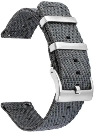 18/20/22/24mm Woven Nylon Strap Stainless Steel Buckle Quick Release Men Women Diagonal Stripe Replacement Watch Band
