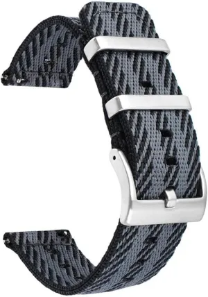 18/20/22/24mm Woven Nylon Strap Stainless Steel Buckle Quick Release Men Women Diagonal Stripe Replacement Watch Band