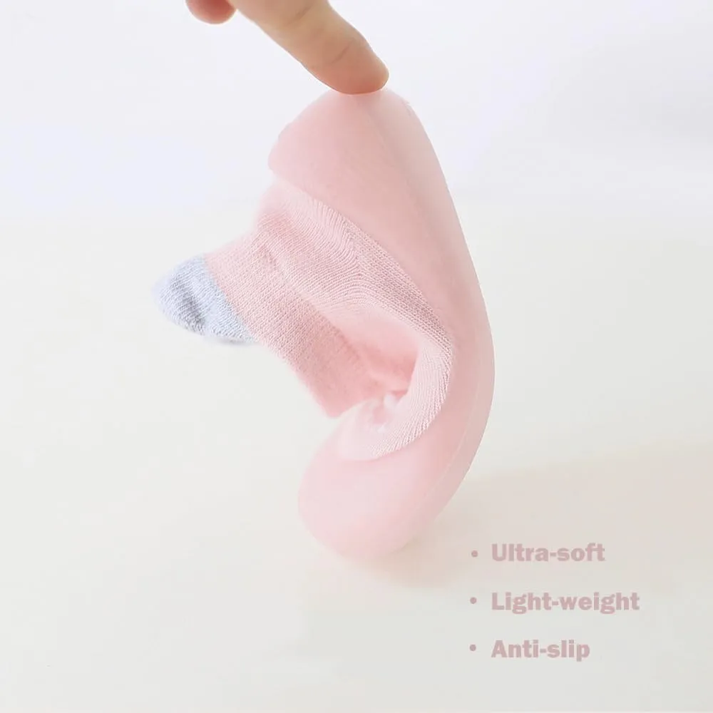 2 Pairs Baby Sock Shoes Boys Girls Non Slip Soft Rubber Sole Sneakers Toddler Infant Slip On Slippers First Walking Shoes