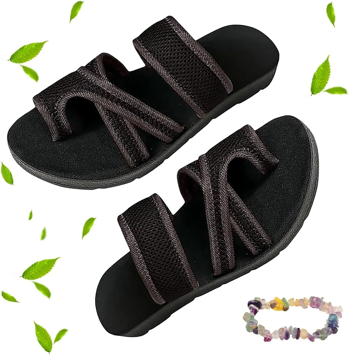 2024Women's Hollow Mesh Slide Sandals,Summer Comfy Non Slip Breathable Flat Loop Toe Shoes,Casual Sandals for Women