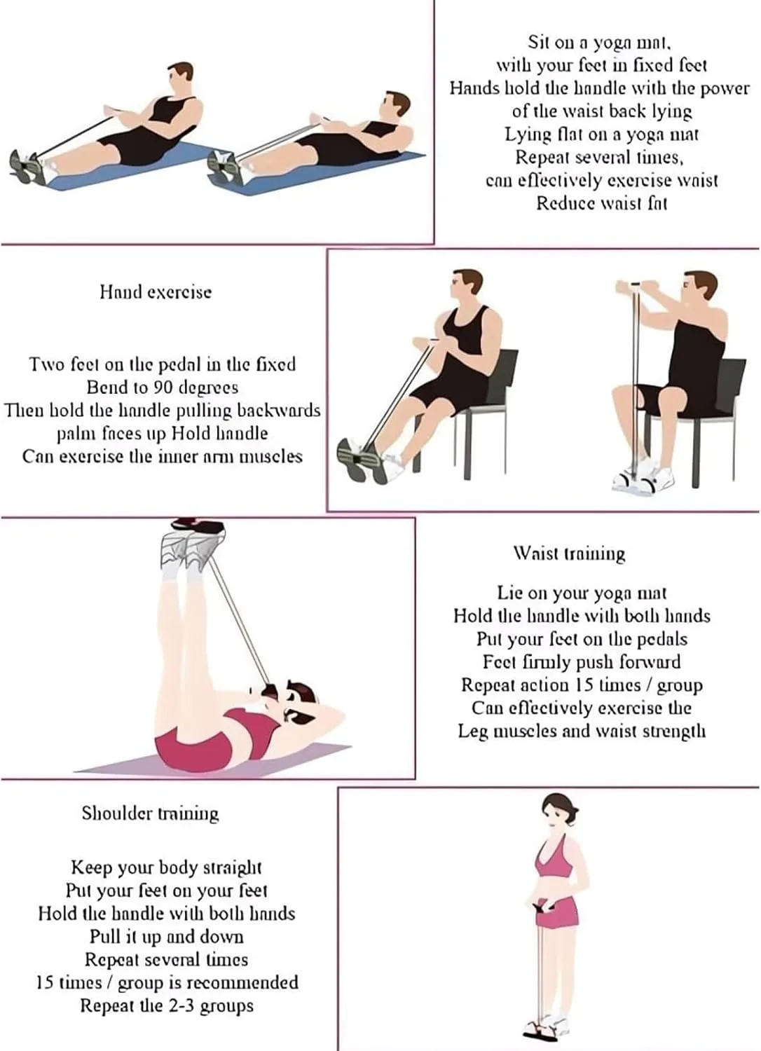 21 Fitness Resistance Bands-4 Tube Pedal Ankle Puller, 2025 New Upgrade Stretch Bands for Sit Up Exercise Equipment, AB Training Auxiliary Device Workout Equipment for Women Men