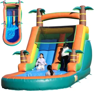 21ft(L) Commercial Water Slide for Kids Adults with Big Splash Water Pool(950W Blower),Heavy Duty PVC Backyard Water Park for Outdoor Summer Fun,Great for Party,Backyard Adventures-21x9x12Ft