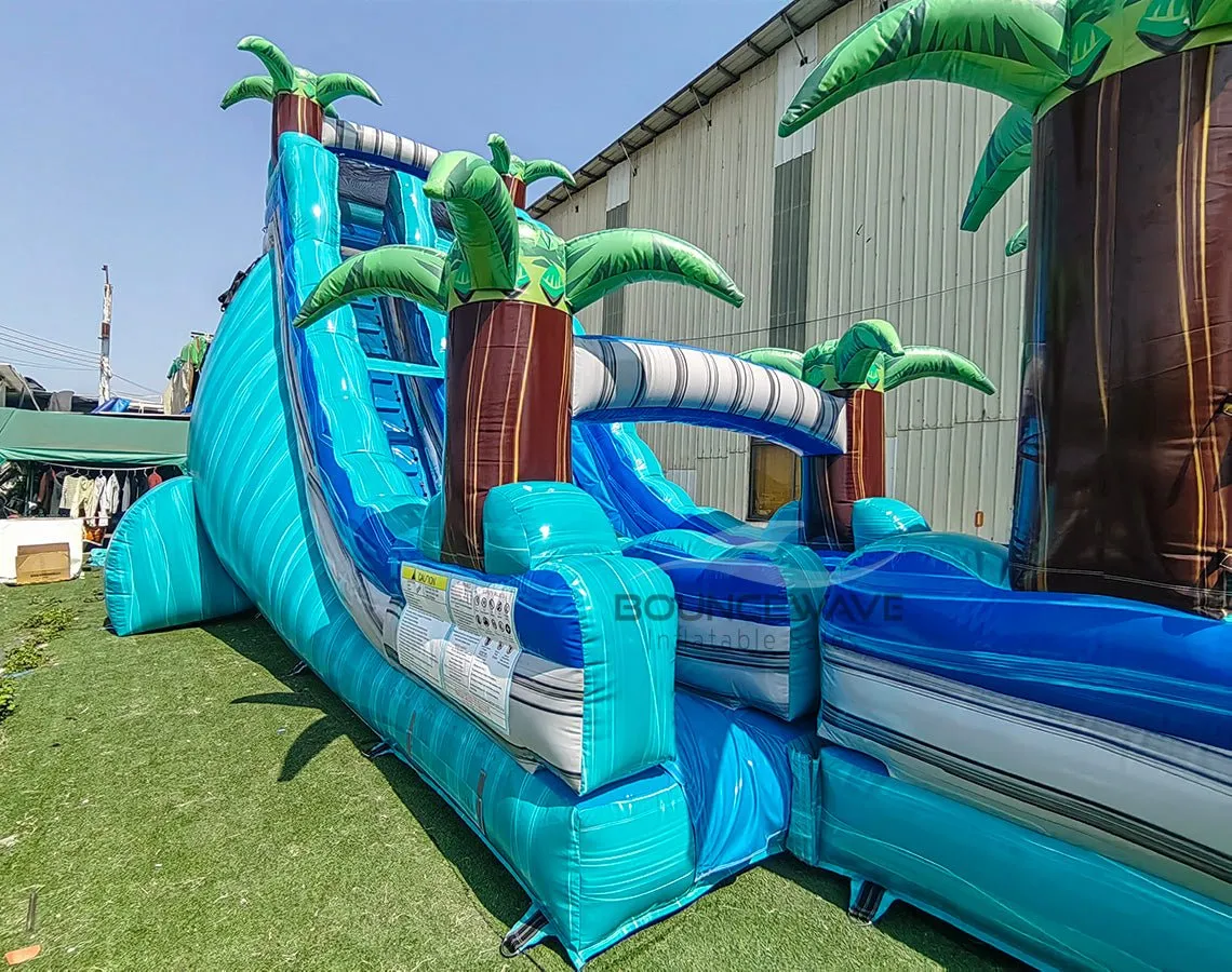 24ft Bahama Blast Single Lane Inflatable Water Slide With Slip & Slide