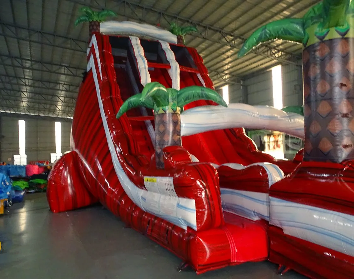 24ft Crimson Bay DL 2pc Commercial Water Slide with Inflatable Slip & Slide