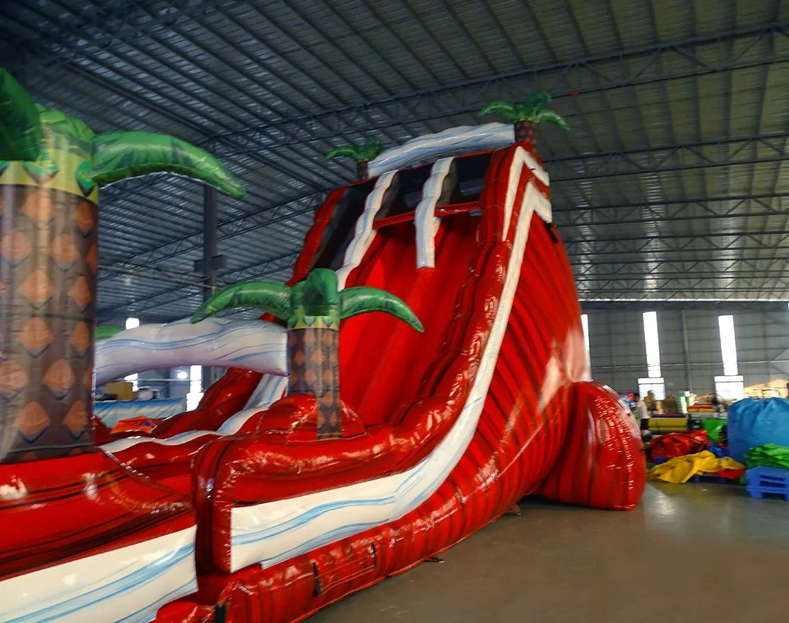 24ft Crimson Bay DL 2pc Commercial Water Slide with Inflatable Slip & Slide