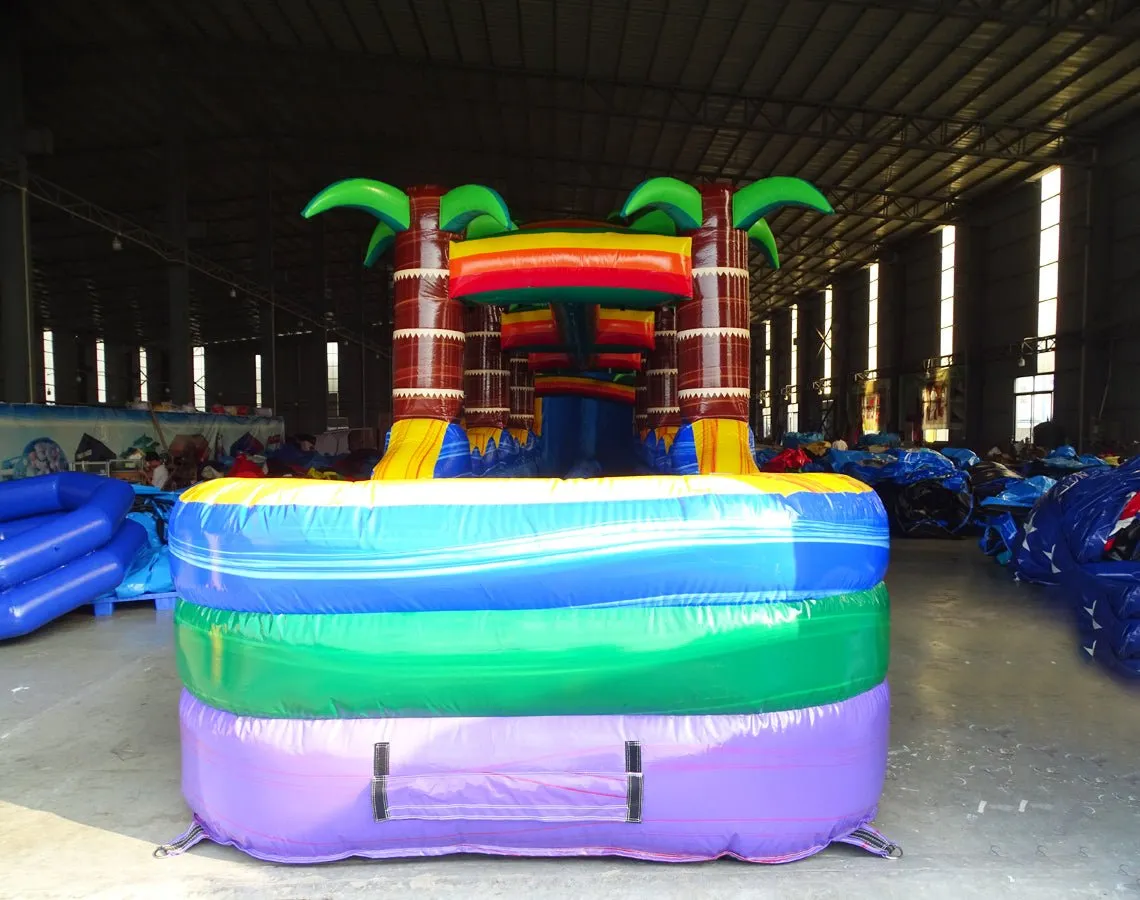 24ft Goombay DL 2pc Commercial Water Slide with Inflatable Slip & Slide
