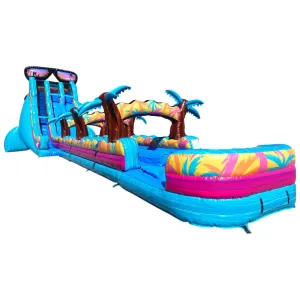 24ft Island Flow Dual Lane 2pc Commercial Water Slide with Inflatable Slip & Slide