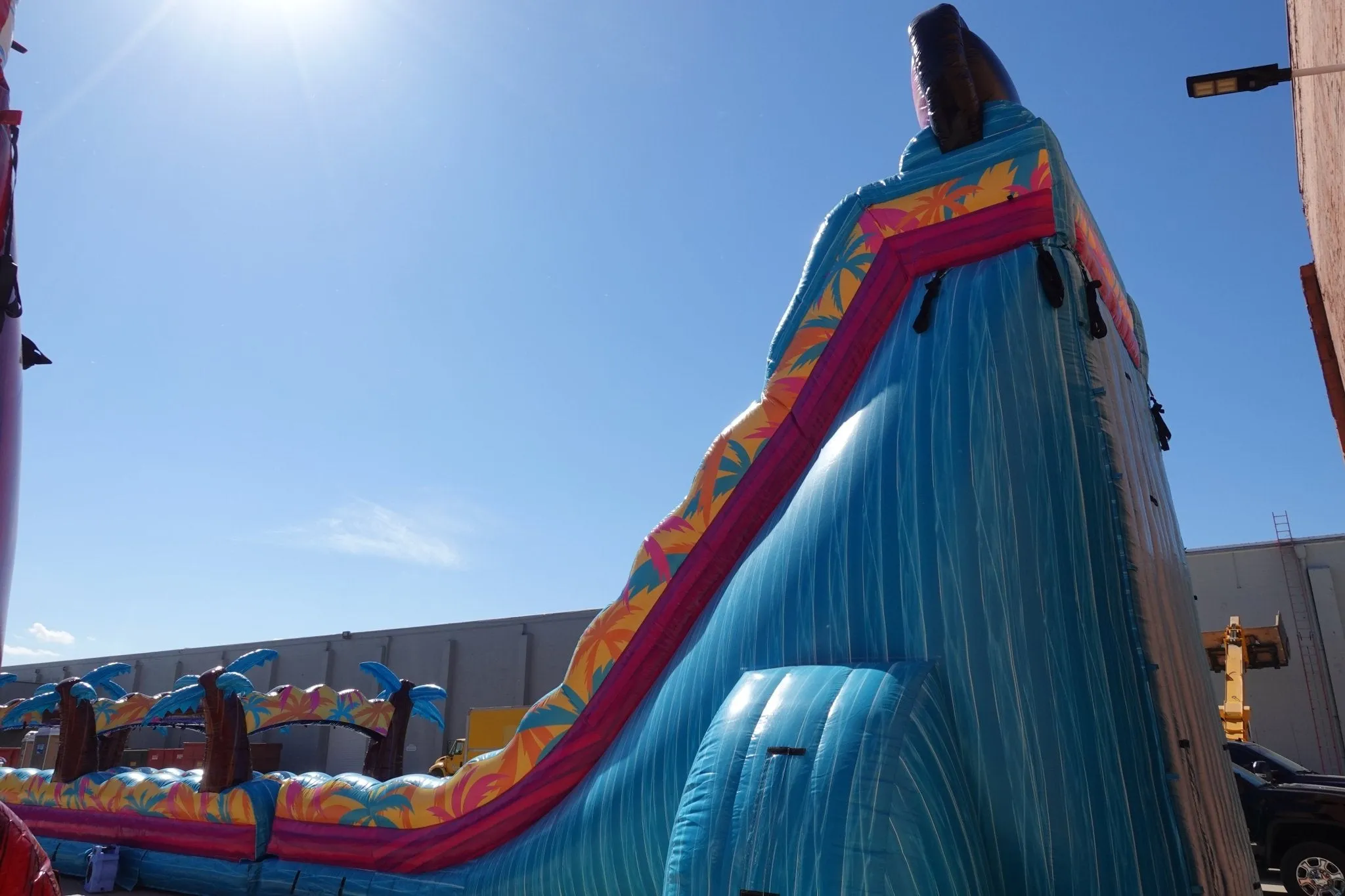 24ft Island Flow Dual Lane 2pc Commercial Water Slide with Inflatable Slip & Slide