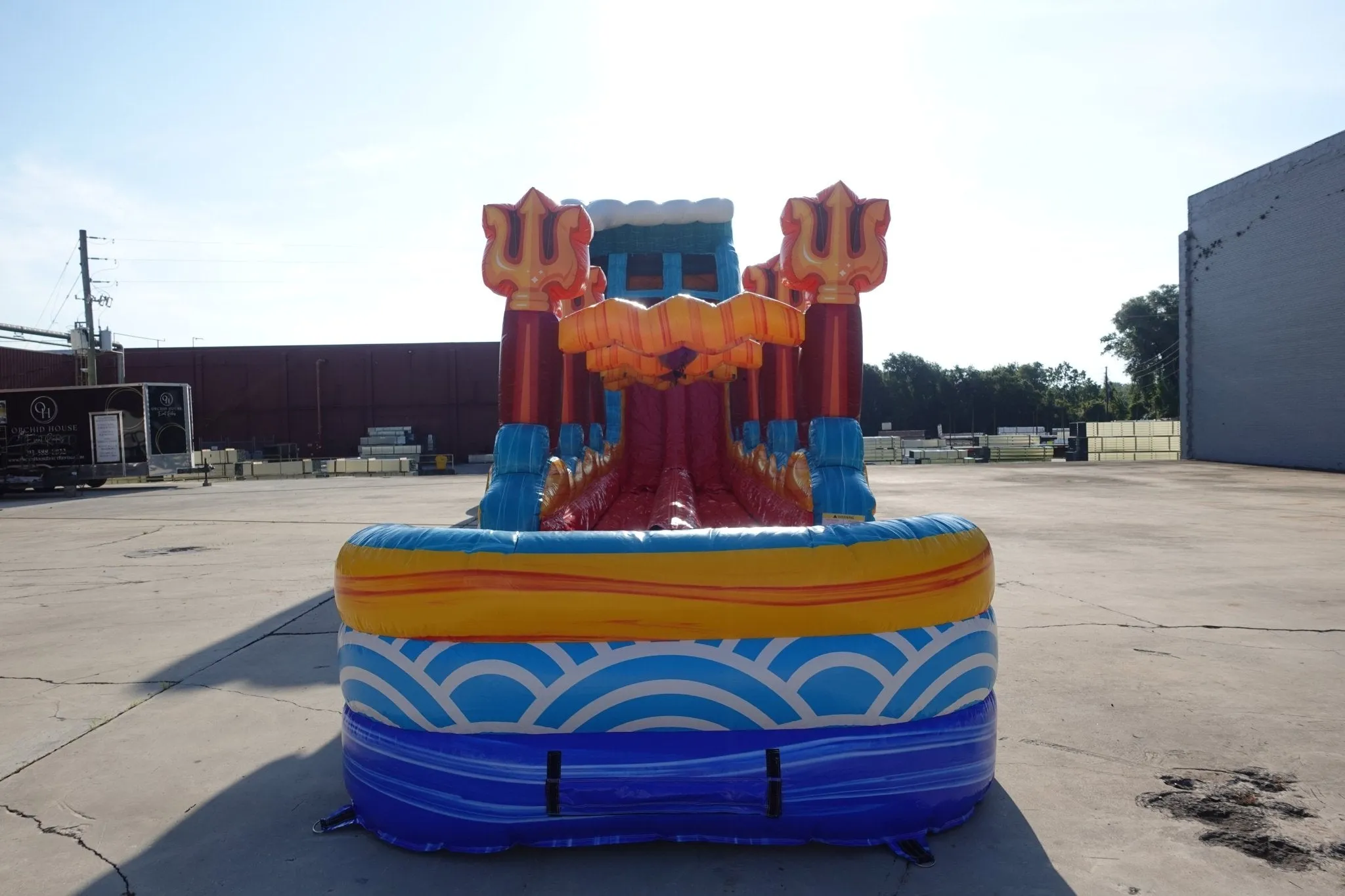 24ft Poseidon Plunge Dual Lane 2pc Commercial Water Slide with Inflatable Slip & Slide