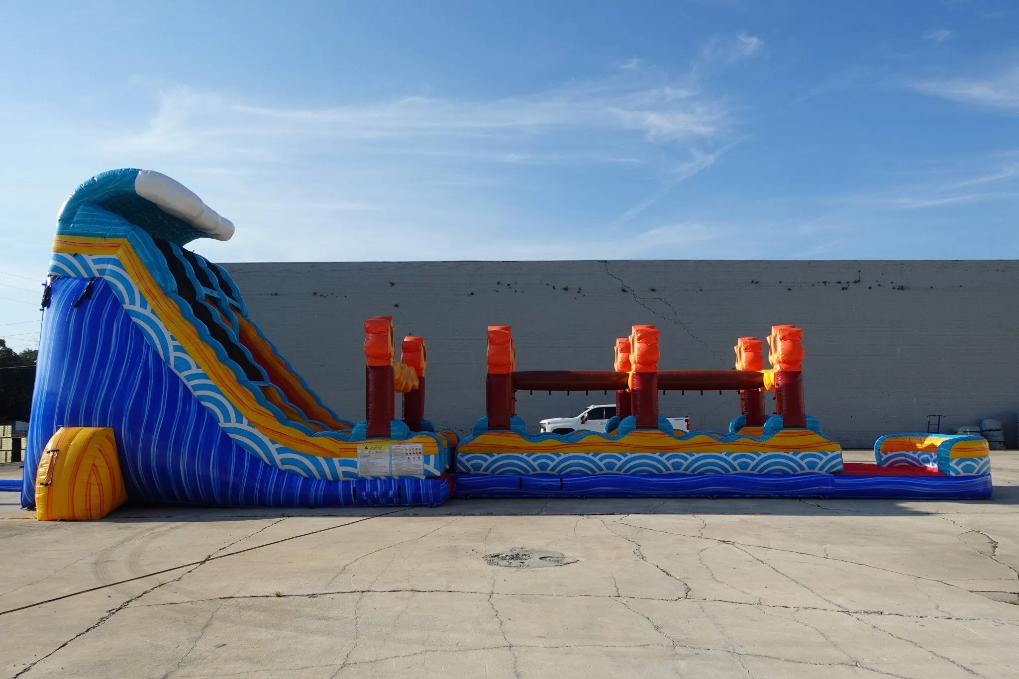 24ft Poseidon Plunge Dual Lane 2pc Commercial Water Slide with Inflatable Slip & Slide