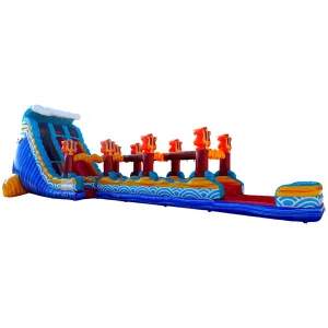 24ft Poseidon Plunge Dual Lane 2pc Commercial Water Slide with Inflatable Slip & Slide
