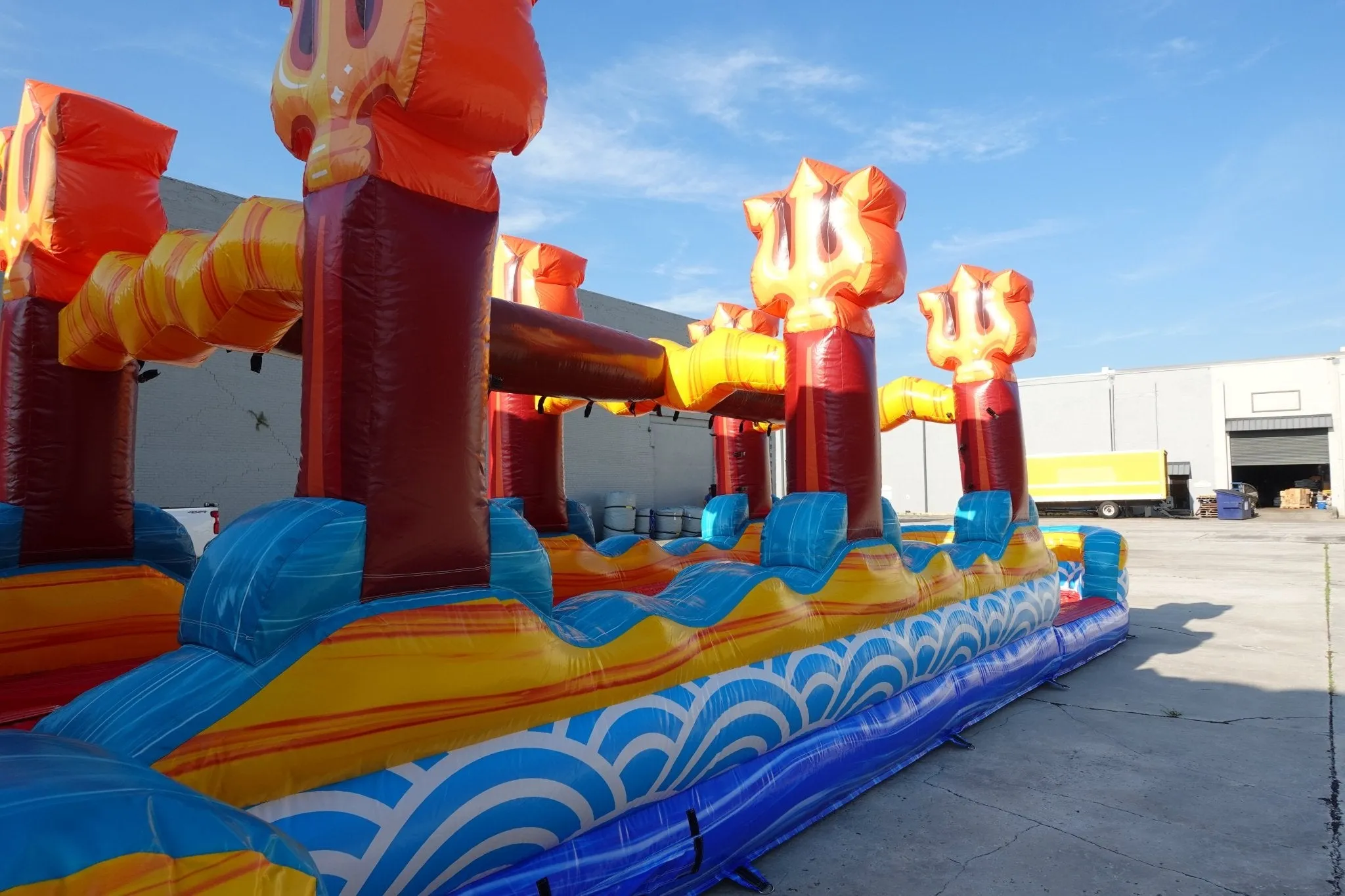 24ft Poseidon Plunge Dual Lane 2pc Commercial Water Slide with Inflatable Slip & Slide