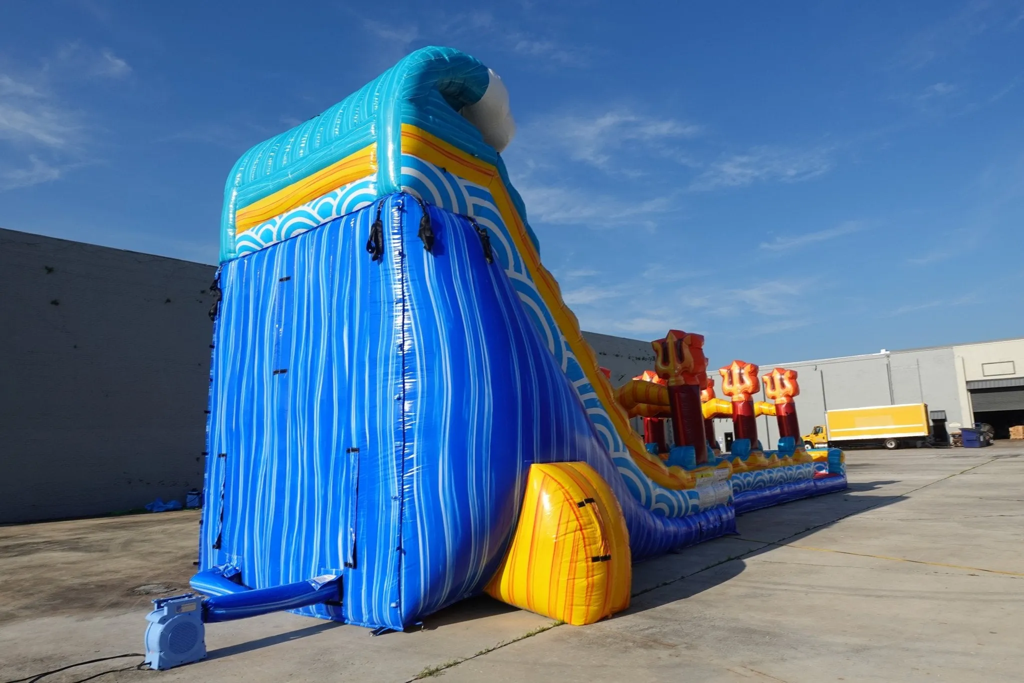 24ft Poseidon Plunge Dual Lane 2pc Commercial Water Slide with Inflatable Slip & Slide