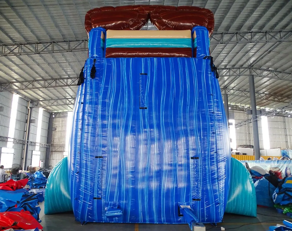 24ft South Beach Dual Lane 2pc Commercial Water Slide with Inflatable Slip & Slide
