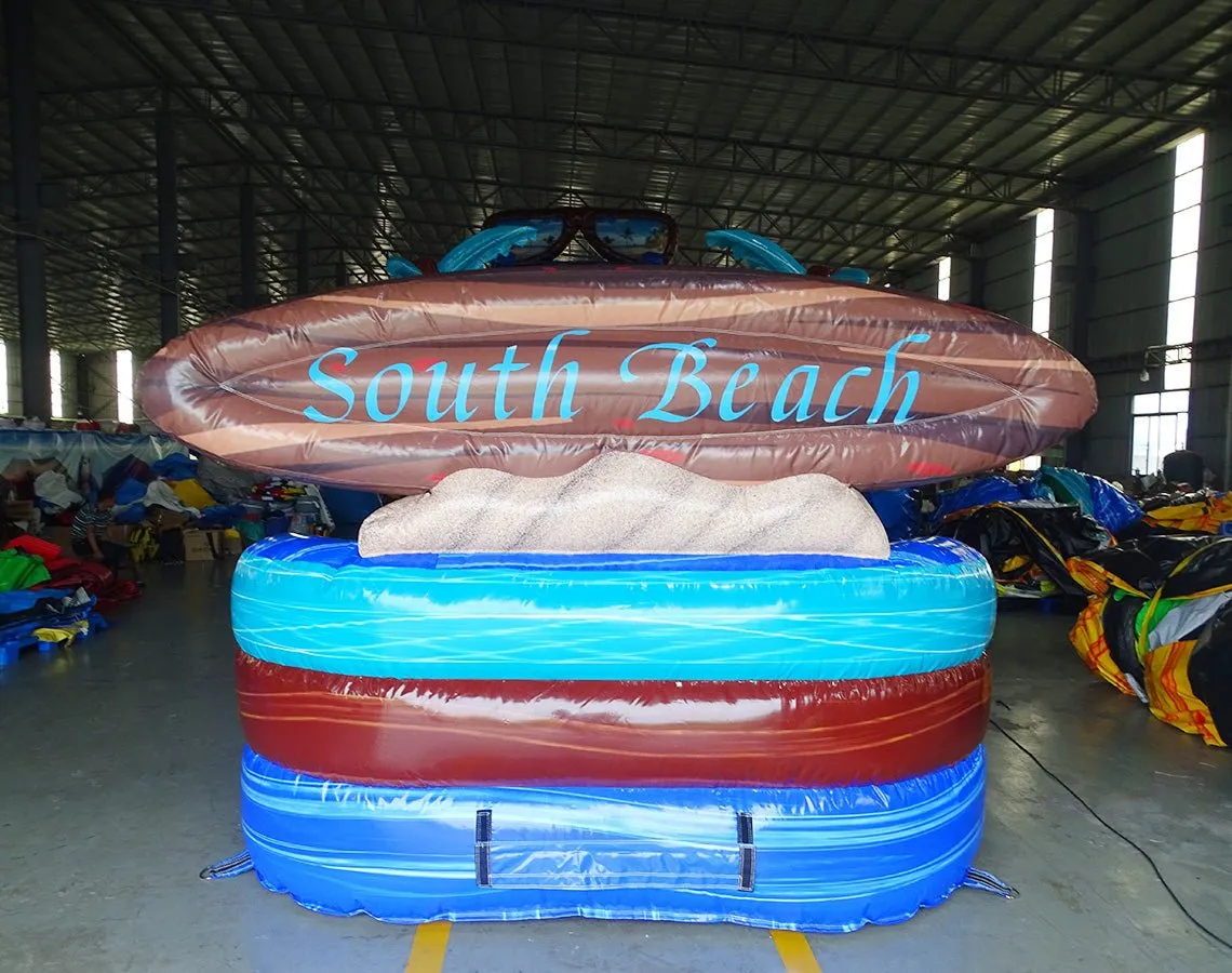 24ft South Beach Dual Lane 2pc Commercial Water Slide with Inflatable Slip & Slide