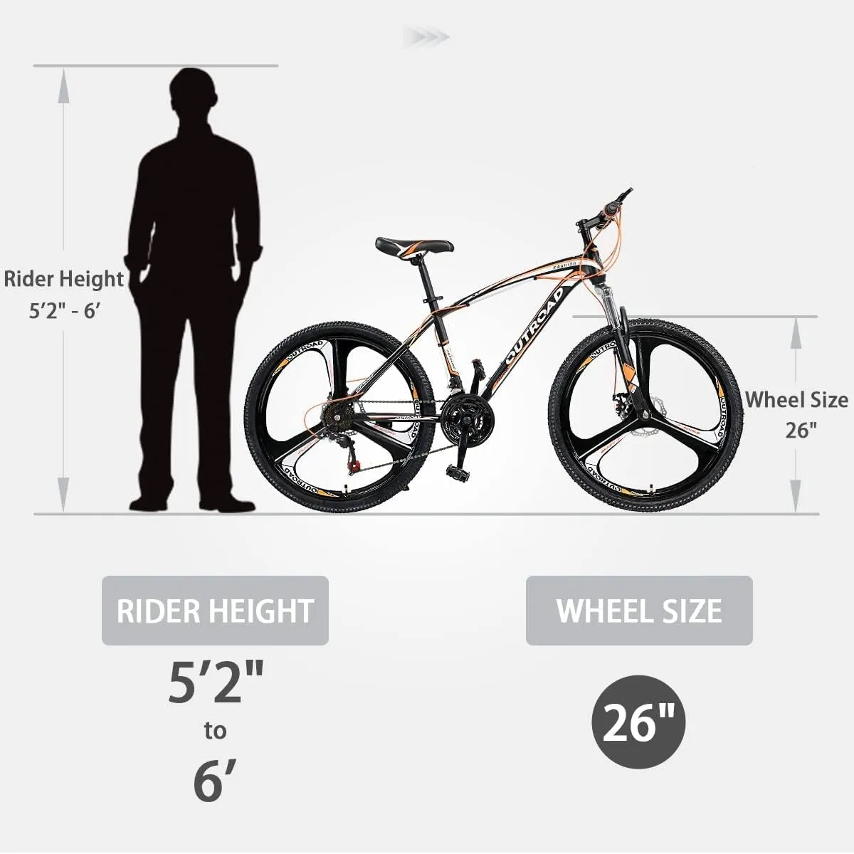 26 Inch Mountain Bike, Aluminum Frame, 21-Speed Dual Disc Brake Bicycle with Lock-Out Suspension Fork, Nomal Wheels Bicycles for Men and Women