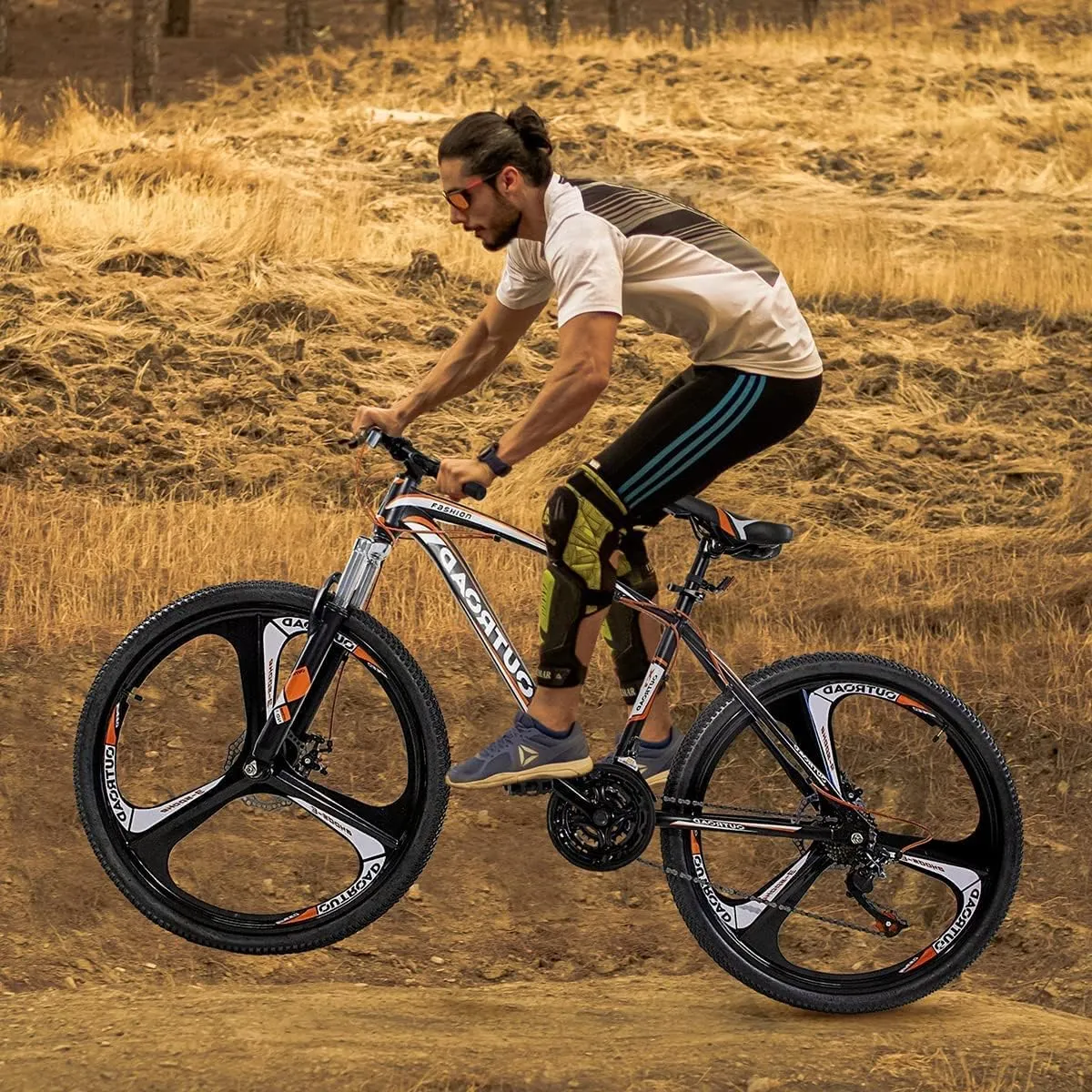 26 Inch Mountain Bike, Aluminum Frame, 21-Speed Dual Disc Brake Bicycle with Lock-Out Suspension Fork, Nomal Wheels Bicycles for Men and Women