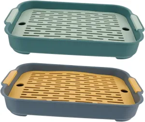 2pcs Bunny Cage Toilet Rabbit Guinea Pig Litter Box Washable Scratch- Mesh Easy to Clean Odor- for Pet