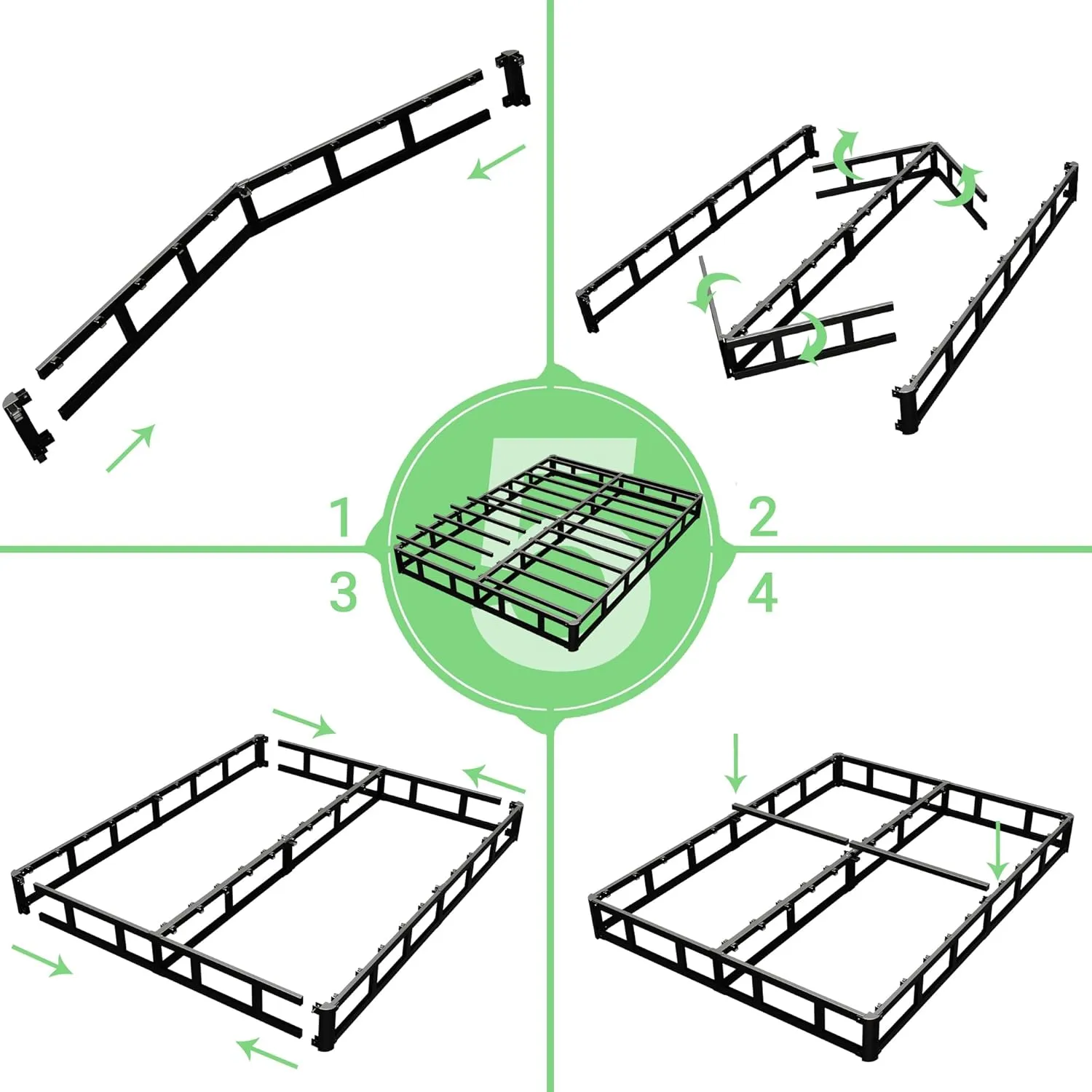 3 Inch Box Spring Queen, Low Profile Box Spring Queen Size, Metal Bed Base,Heavy Duty Mattress Foundation, Non-Slip,Easy Assembly