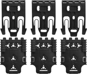 3 Packs QLS Kit | Quick Locking System Kit with Locking Fork and Receiver Plate | Mid-Ride Universal Belt Loop, Connect Drop Leg Holster, Platform Attachment for Duty Holster