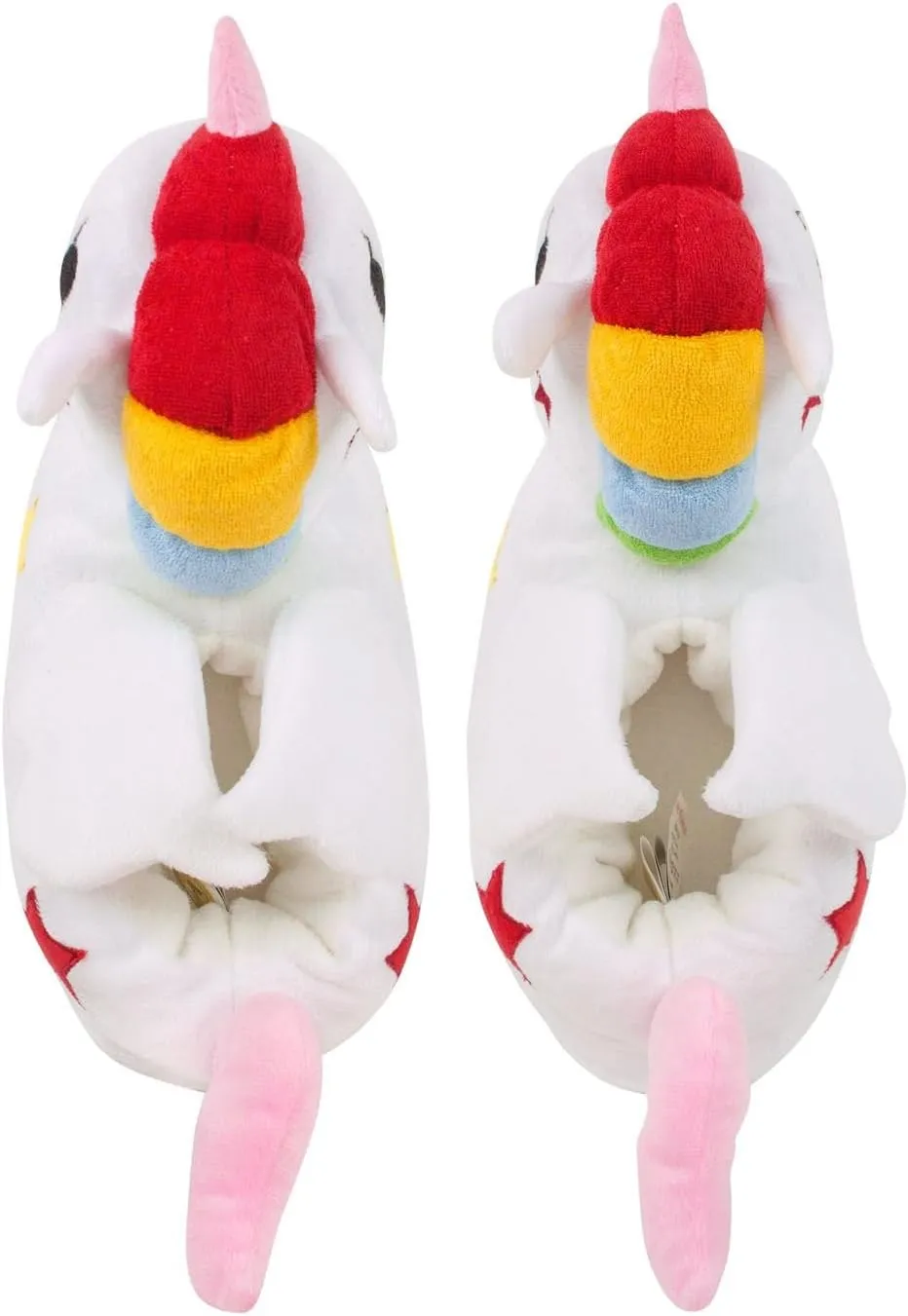 3D Cartoon Unicorn Animal Novelty Soft Plush Women's Slip-On Slippers White