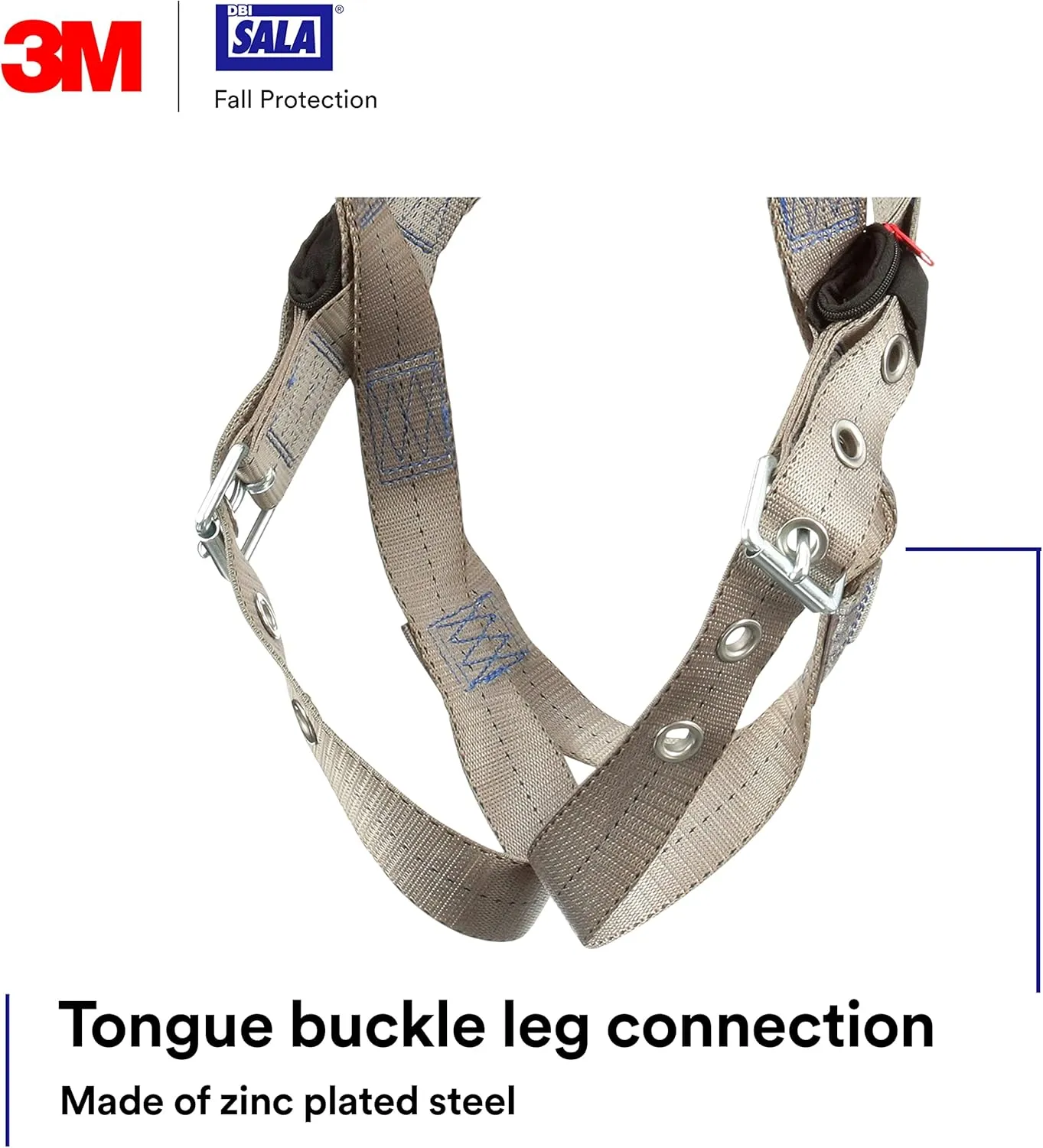 3M DBI-SALA ExoFit X100 Comfort Vest Safety Harness Fall Protection, OSHA, ANSI, General Purpose, 1 D-Ring, Tongue Buckle Leg Strap, Pass-through Chest Buckle, Zinc Plated Steel, 1401000, Small