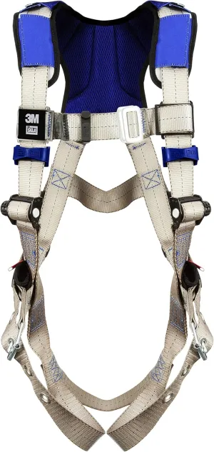 3M DBI-SALA ExoFit X100 Comfort Vest Safety Harness Fall Protection, OSHA, ANSI, General Purpose, 1 D-Ring, Tongue Buckle Leg Strap, Pass-through Chest Buckle, Zinc Plated Steel, 1401000, Small