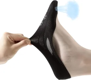4 Pairs No Show Liner Socks Women's Low Cut Cotton Nylon Boat Invisible Hidden Socks Non-Slip for Flats