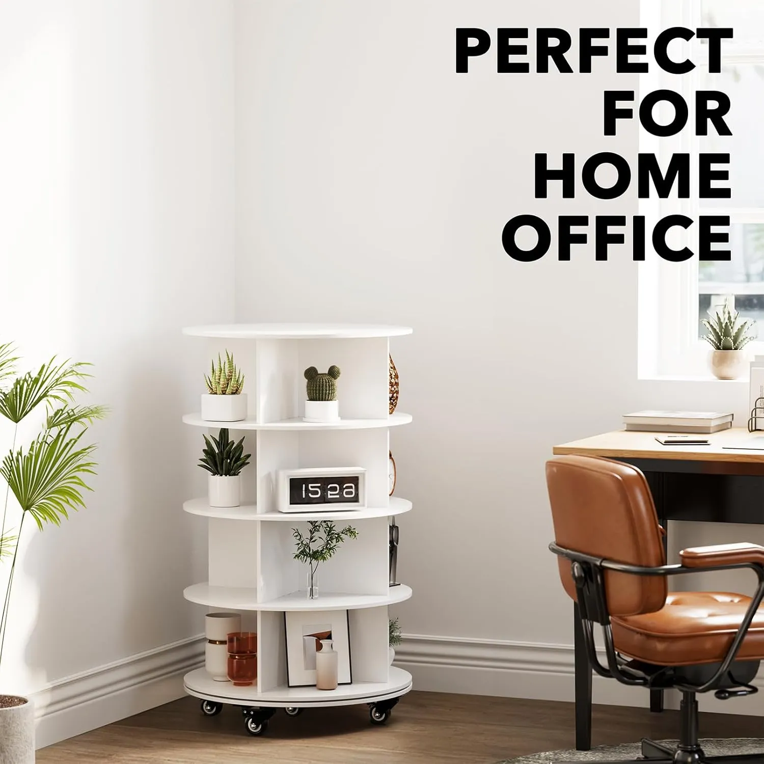 4-Tier Rotating Shoe Rack with Wheels
