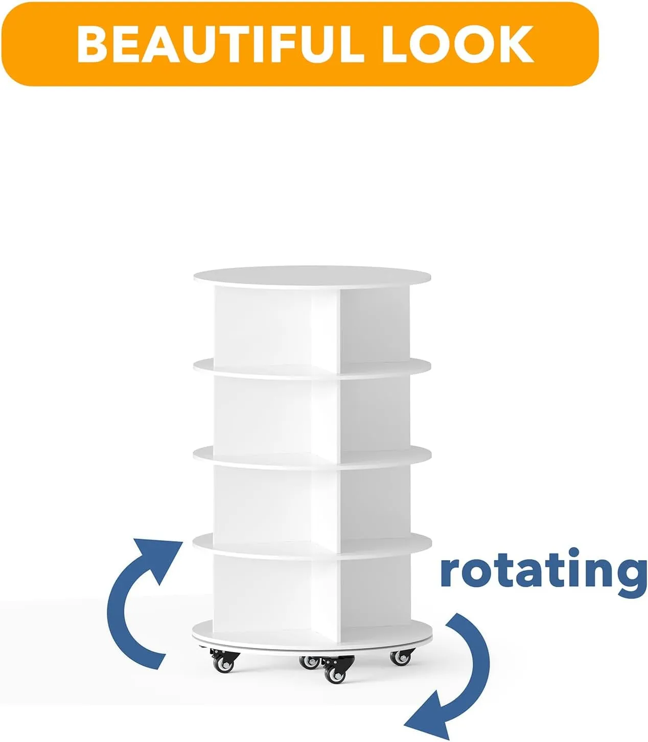 4-Tier Rotating Shoe Rack with Wheels