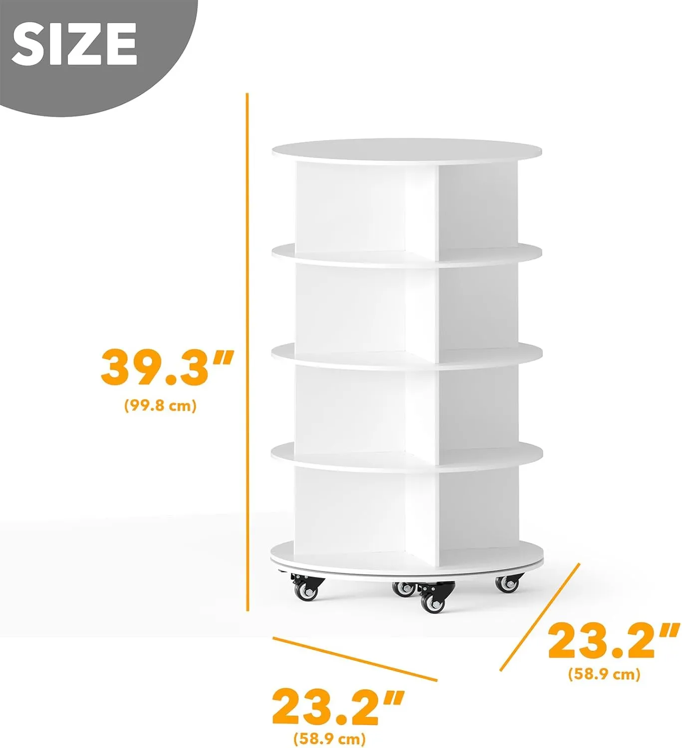 4-Tier Rotating Shoe Rack with Wheels
