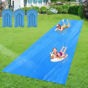 40 x 7.2Ft Slip and Slide for Adults with 3 Bodyboards, Extra Long Heavy Duty Slip n Slide Backyard, Lawn Big Water Slide Tarp for Adults (40 x 7.2 FT)