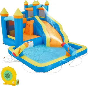 5 in 1 Inflatable Bounce House for Kids 3-12, 12.5 x 9.7Ft Swimming Pool Bouncy Castle with Slide, Inflated Bouncer for Outdoor with Blower, Bouncy Water Park for Children Backyard Party