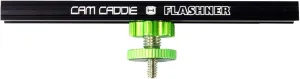 6 Inch Cold Shoe Extension Bracket - Dual Sided Camera Flash Mount with 1/4"-20 Flashner Adapter by Cam Caddie - Black / Green