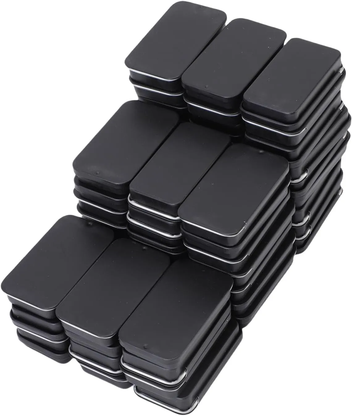 60Pcs Small Tin Box Slide Top Rectangular Tin Containers for Candies Jewelry Crafts Lip Balm Storage