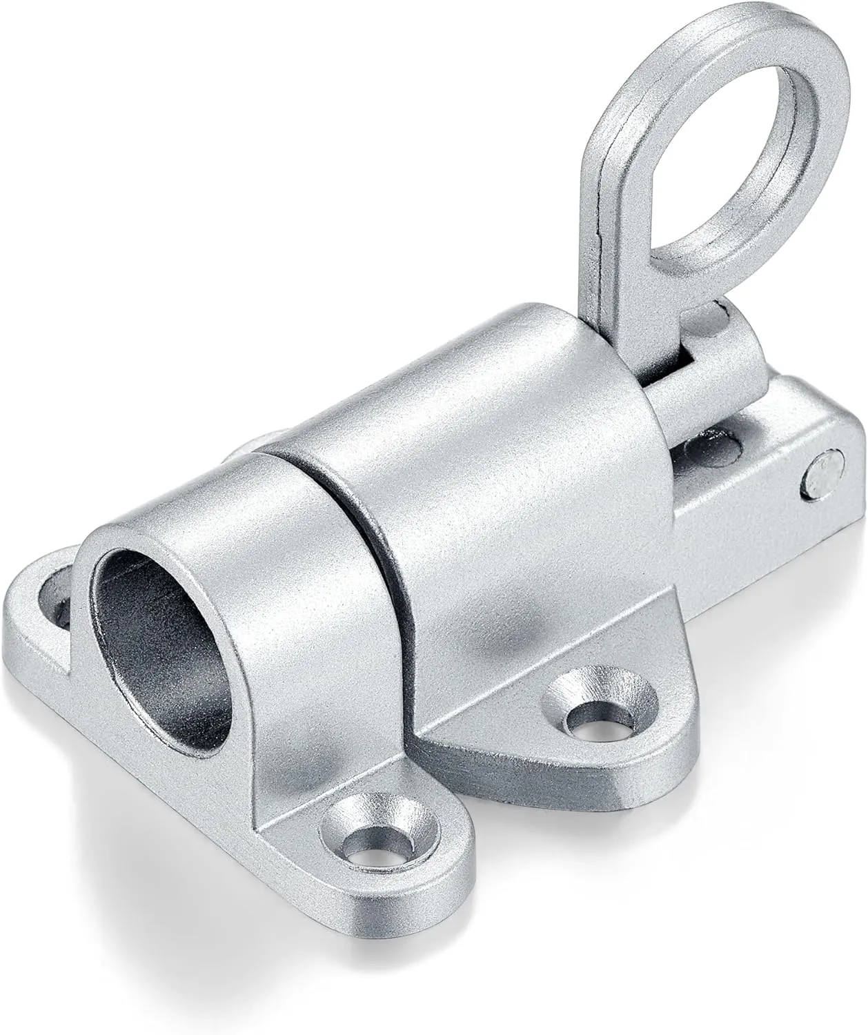 8 Packs Self-Closing Latches，Silver Gray Spring Door Lock，Resilient Bolt Latch Aluminum Alloy Safety Automatic Spring Barrel Slide Door Lock with Screws,Used for Gate,Window and Cabinet etc