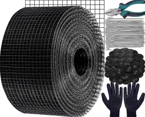 8in X 150ft Solar Panel Bird Guard, 100PCS Fastener Clips 1PCS Gloves 1PCS Plier Solar Panel Critter Guard, 1/2inch Mesh PVC Vinyl Coated Galvanized, Pigeon Fence (8inch X 150ft)