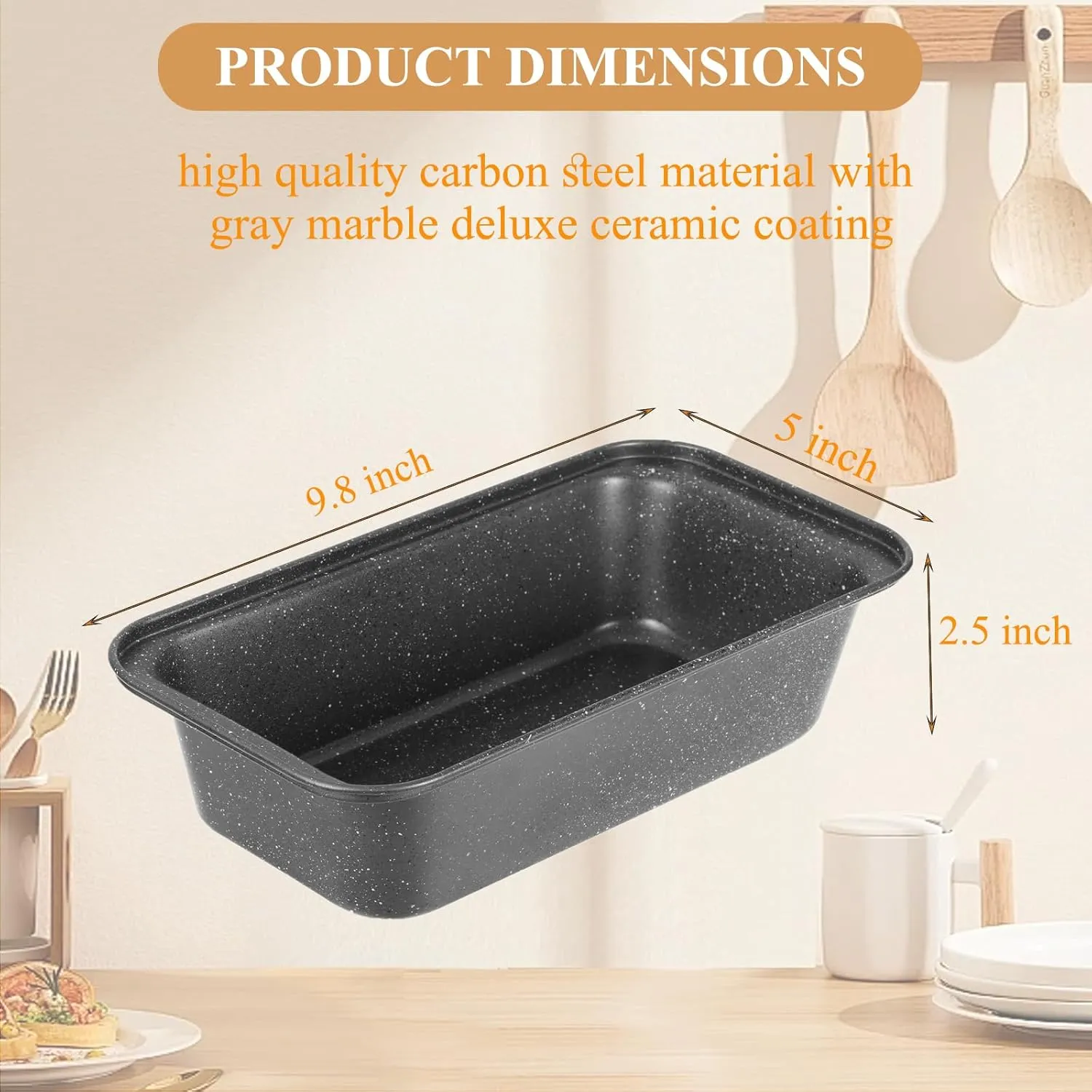 8x4 Loaf Pan - Carbon Steel Bread Baking Pans for Homemade Bread Banana Bread, Sourdough, Pound Cake | Nonstick, Oven Safe, Easy Release