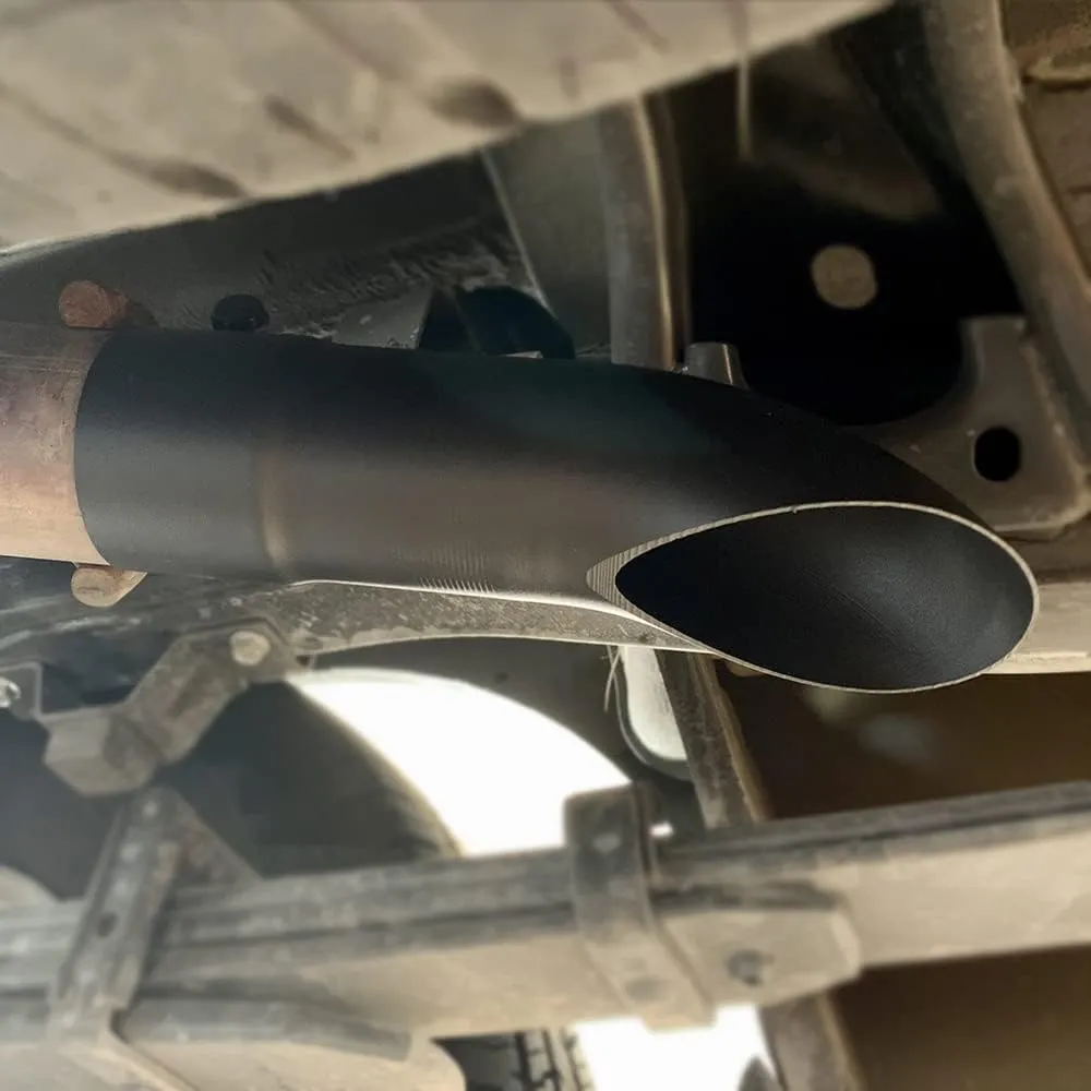 A-KARCK 3.5" Inlet Turn Down Exhaust Tip Black, 3.5" Inlet 3.5" Outlet 12" Overall Length Tailpipe Tip