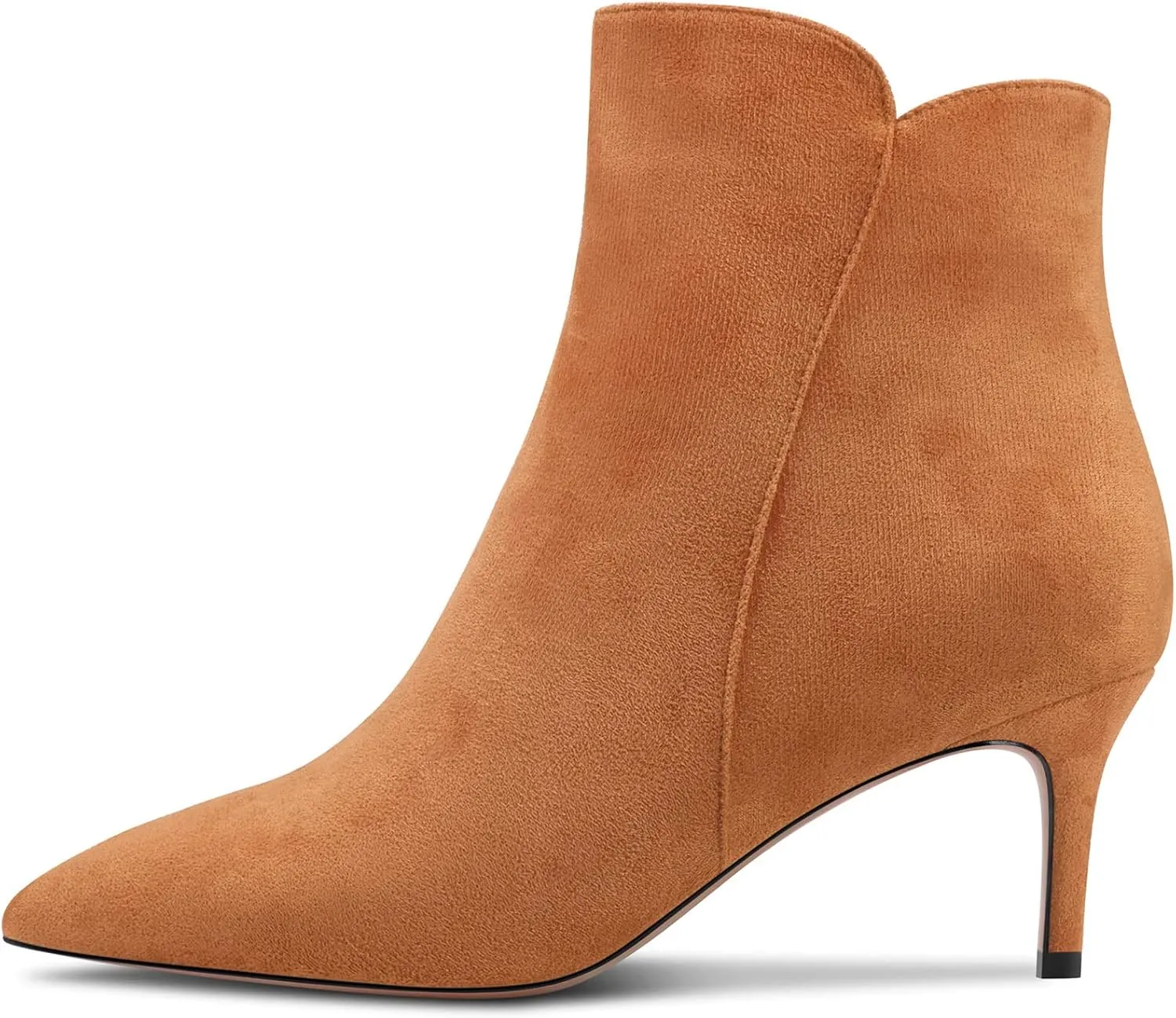 Aachcol Women Ankle Boots Short Bootie Close Pointed Toe Slip-on Stiletto Mid Heel Patent Zipper 2.5 Inch