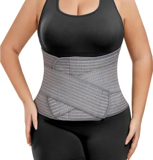 Abdominal Binder Post Surgery - Postpartum Belly Band Wrap | Post C Section Belly Binder Recovery Belt | Stomach Compression Hernia Belt For Men or Women After Pregnancy, Hysterectomy (Small/Medium)