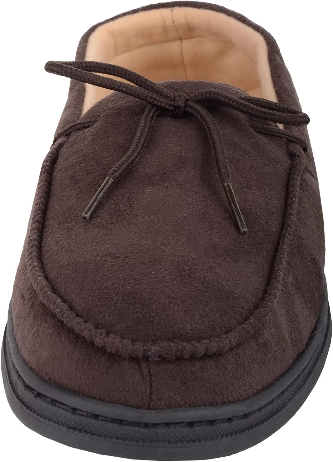 ABSOLUTE FOOTWEAR Mens Slip On Lightweight Moccasin Style Winter Slippers with Lace Up Design
