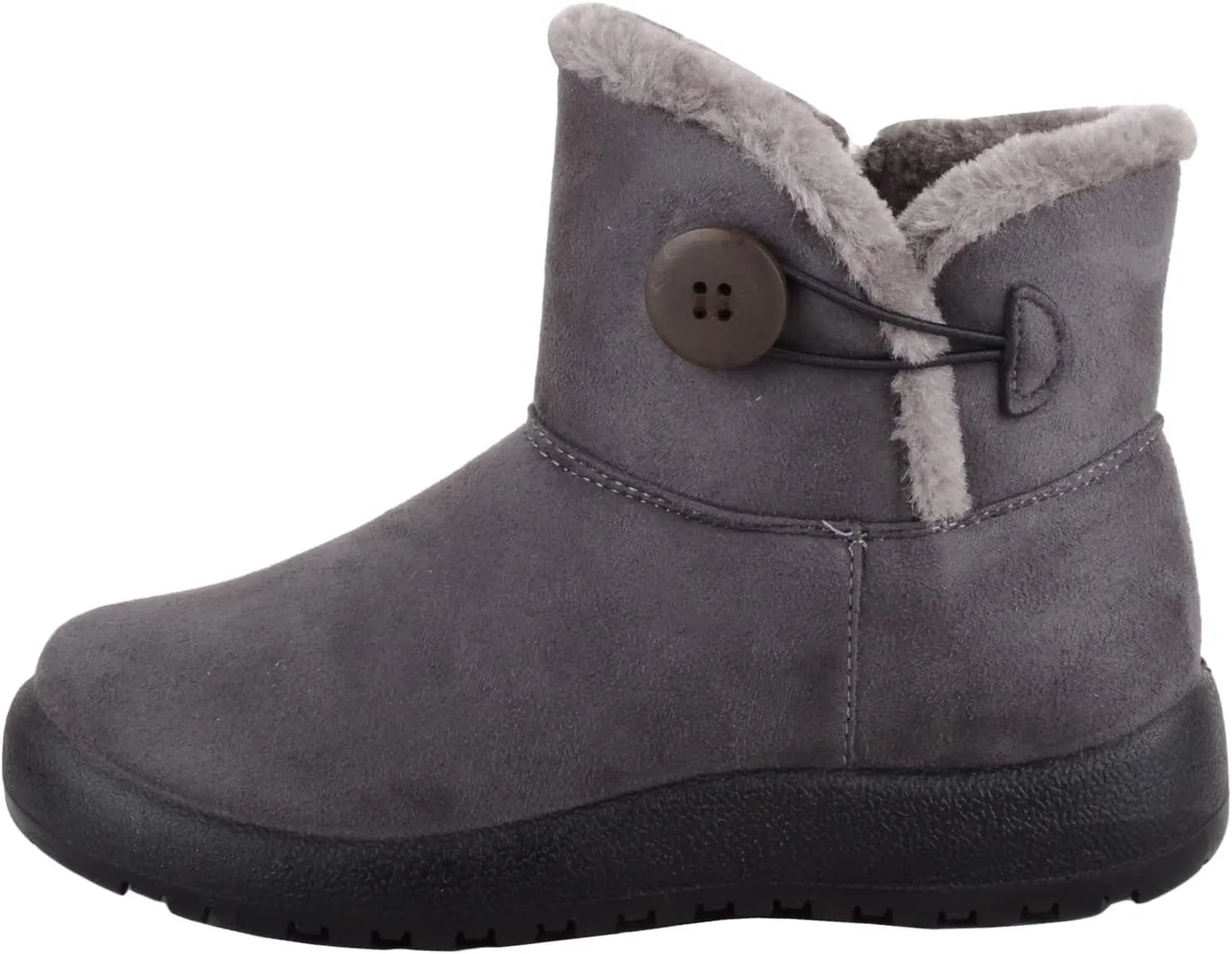 ABSOLUTE FOOTWEAR Womens Lightweight Faux Suede Faux Fleece Slip On Zip Up Ankle Boots