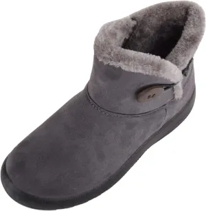 ABSOLUTE FOOTWEAR Womens Lightweight Faux Suede Faux Fleece Slip On Zip Up Ankle Boots