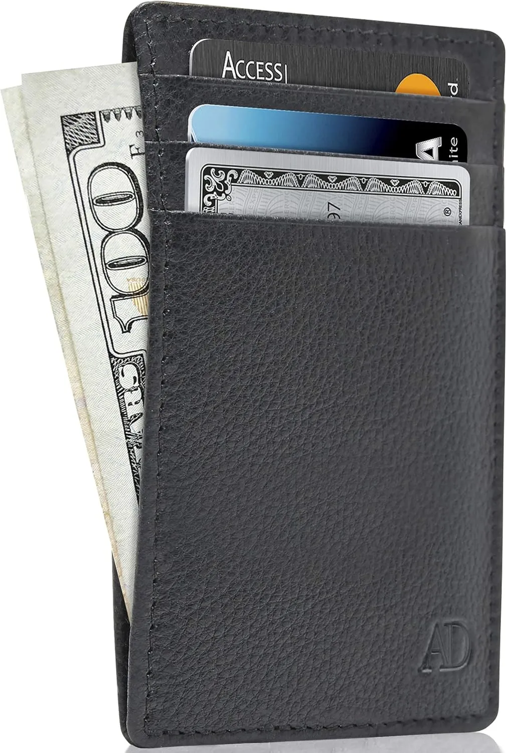 Access Denied Slim Minimalist Wallets For Men & Women - Leather Front Pocket Thin Mens Wallet RFID Credit Card Holder Gifts For Men