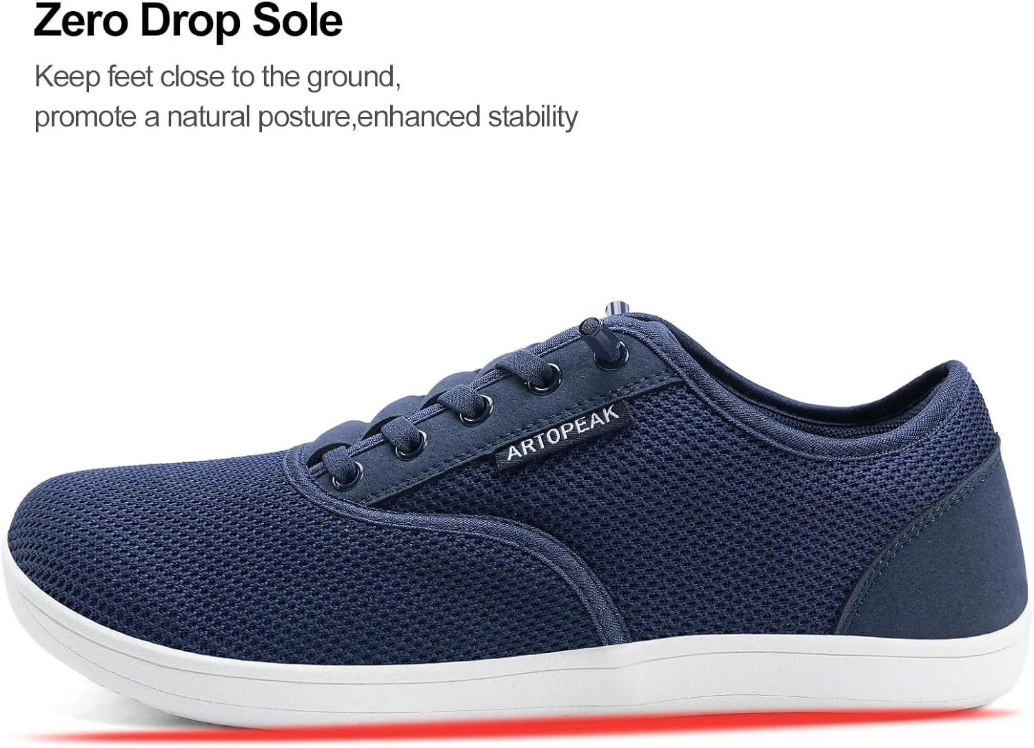 Adapt Knit Trainer Wide Toe Box Shoe with Earth-Link Grounding, Zero-Drop Sole, Breathable Knit Upper & Machine Washable Perfect for Daily Wear & Light Training